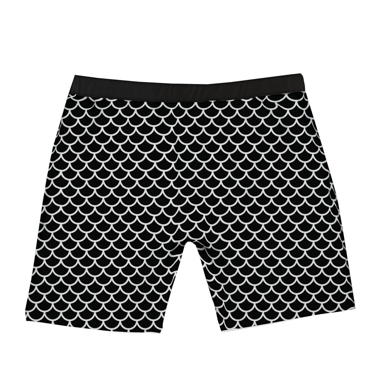 Scales Black Mermaid Print Pattern Boxer Briefs