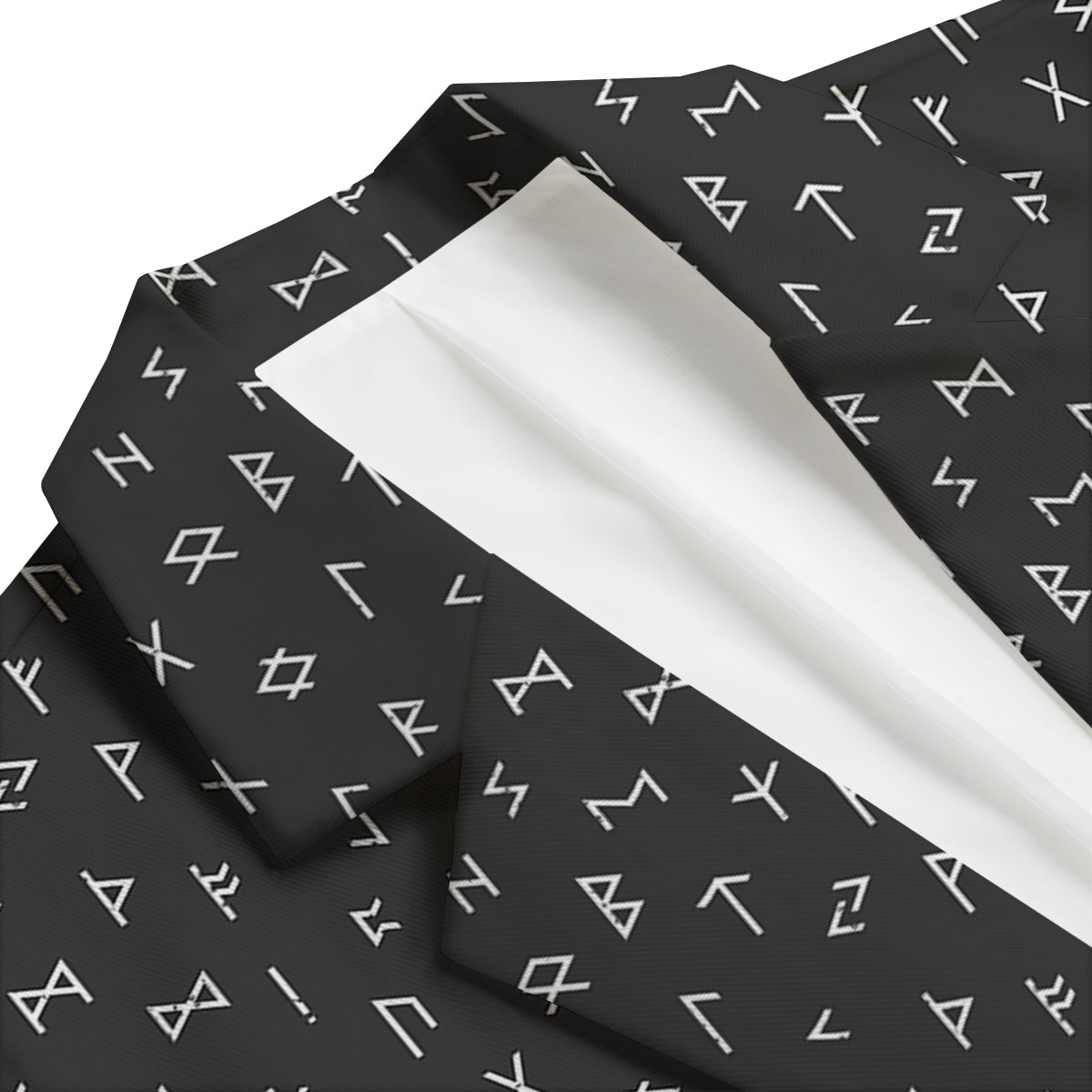 Scandinavian Viking Futhark Norse Runes Pattern Print Men's Blazer-grizzshop