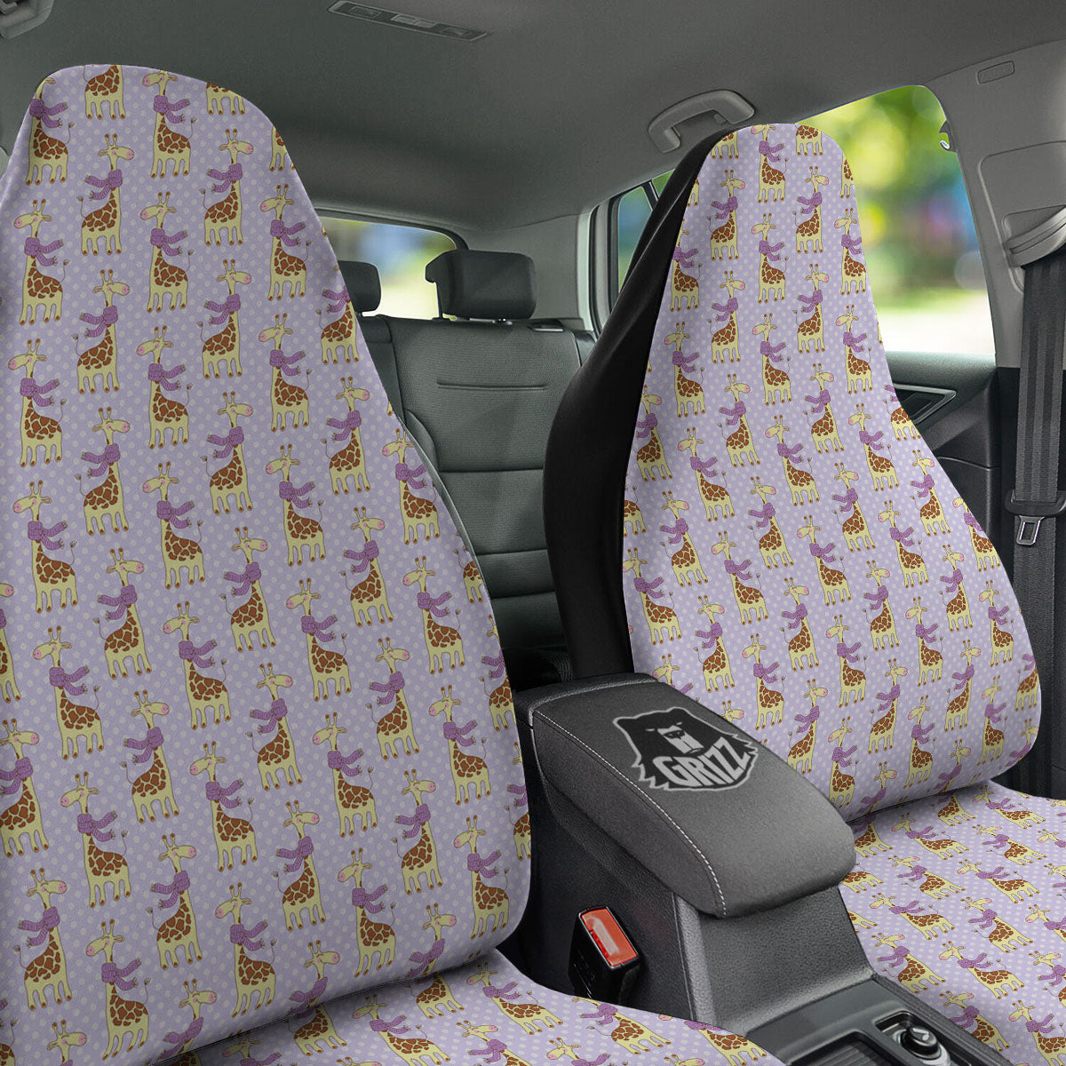 Scarf With Giraffe Print Pattern Car Seat Covers-grizzshop