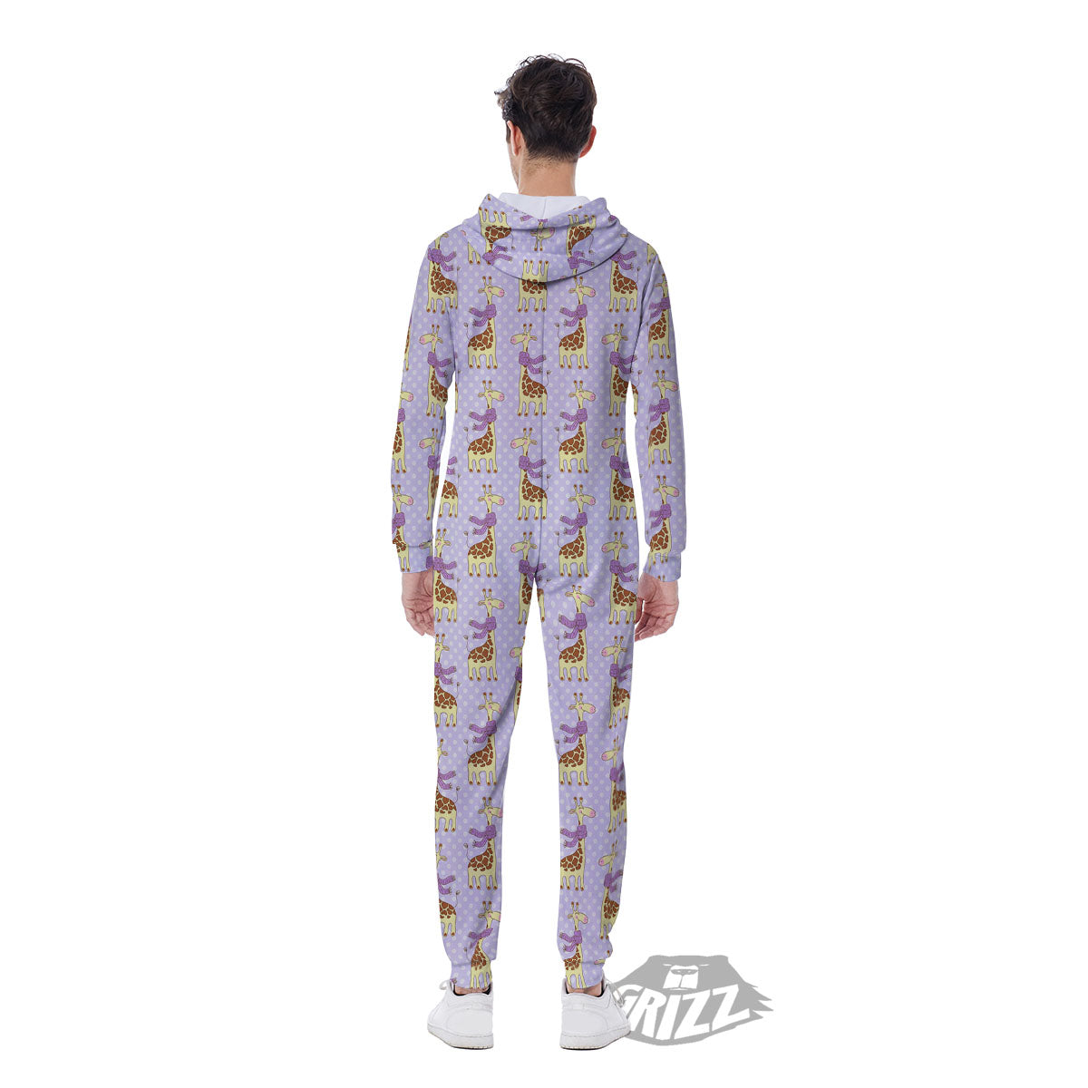 Scarf With Giraffe Print Pattern Men's Jumpsuit-grizzshop