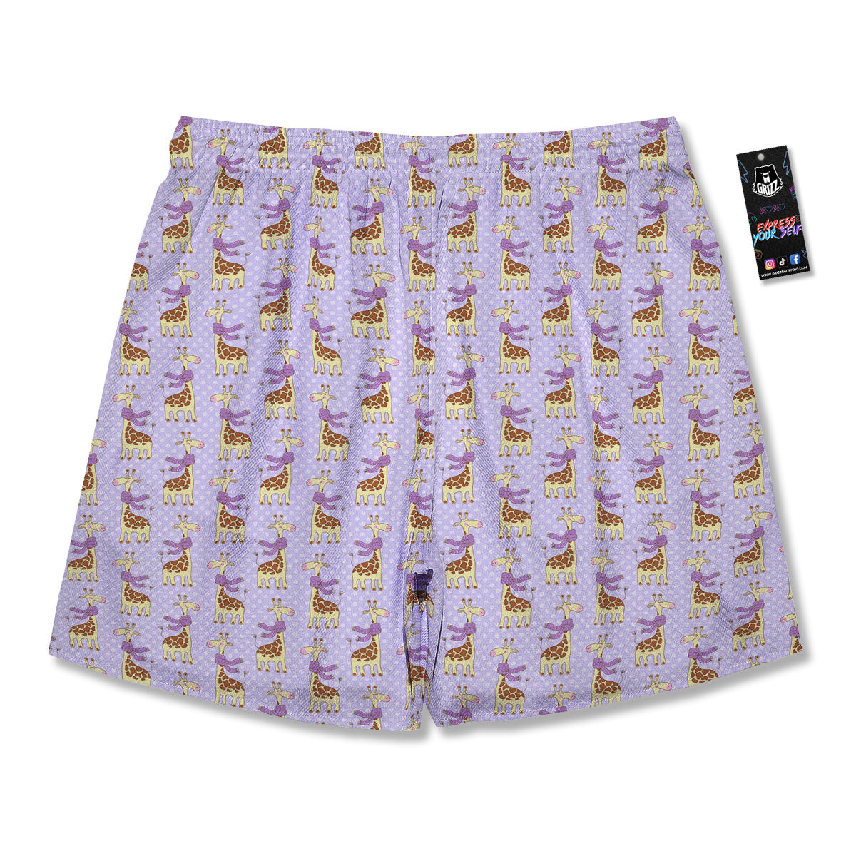 Scarf With Giraffe Print Pattern Men's Running Shorts-grizzshop