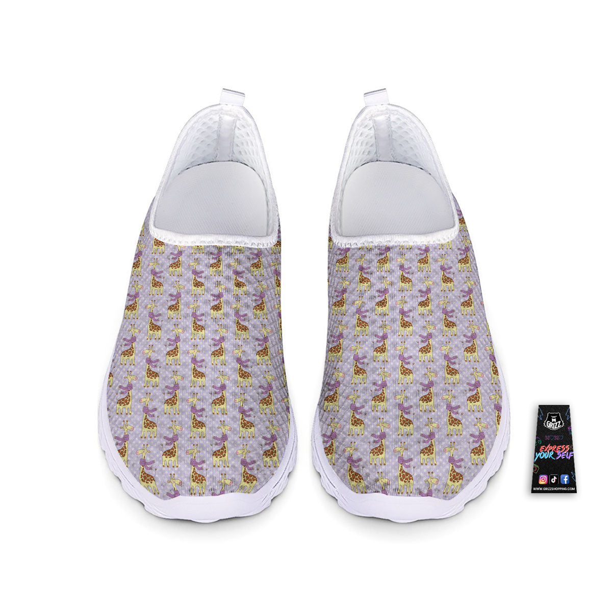 Scarf With Giraffe Print Pattern Nurse Shoes-grizzshop