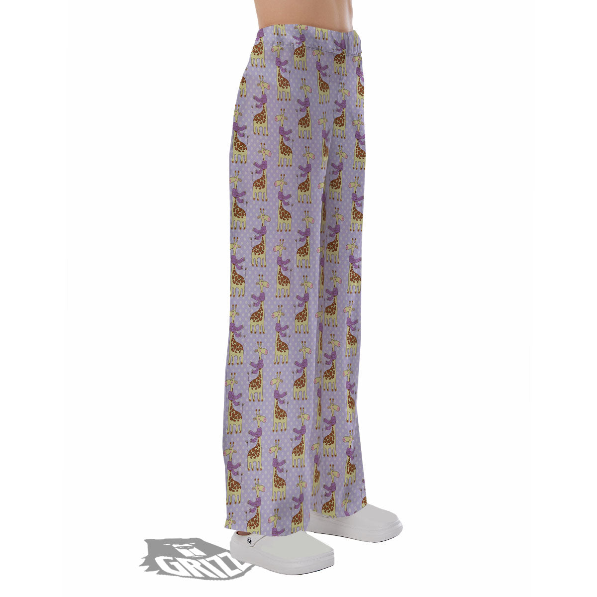 Scarf With Giraffe Print Pattern Pajama Pants-grizzshop