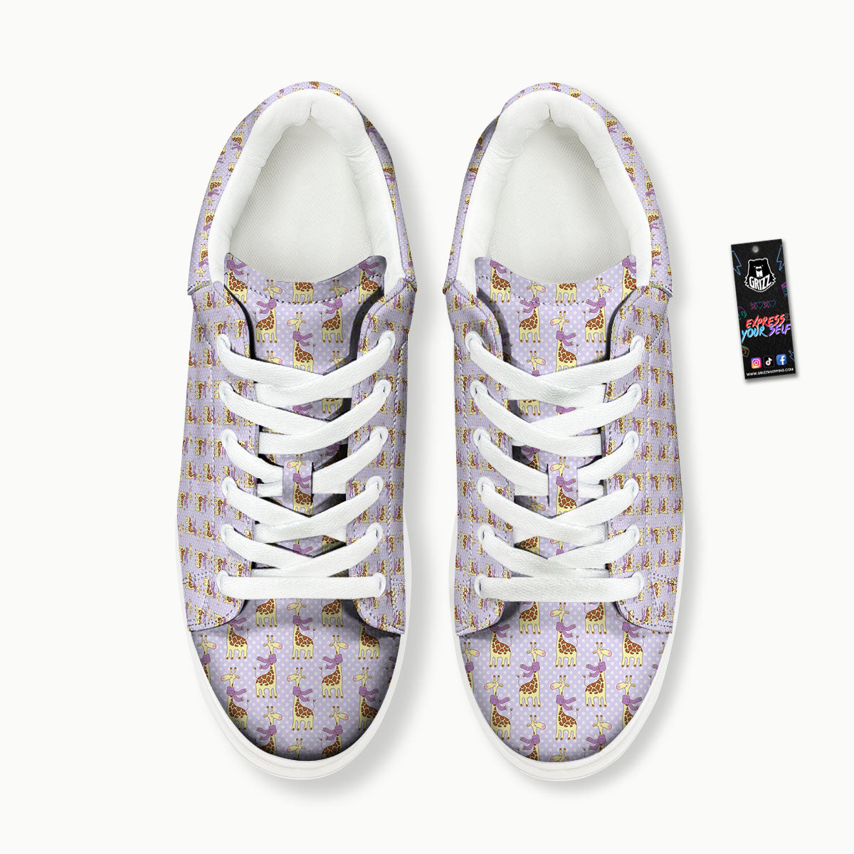 Scarf With Giraffe Print Pattern Platform Shoes-grizzshop