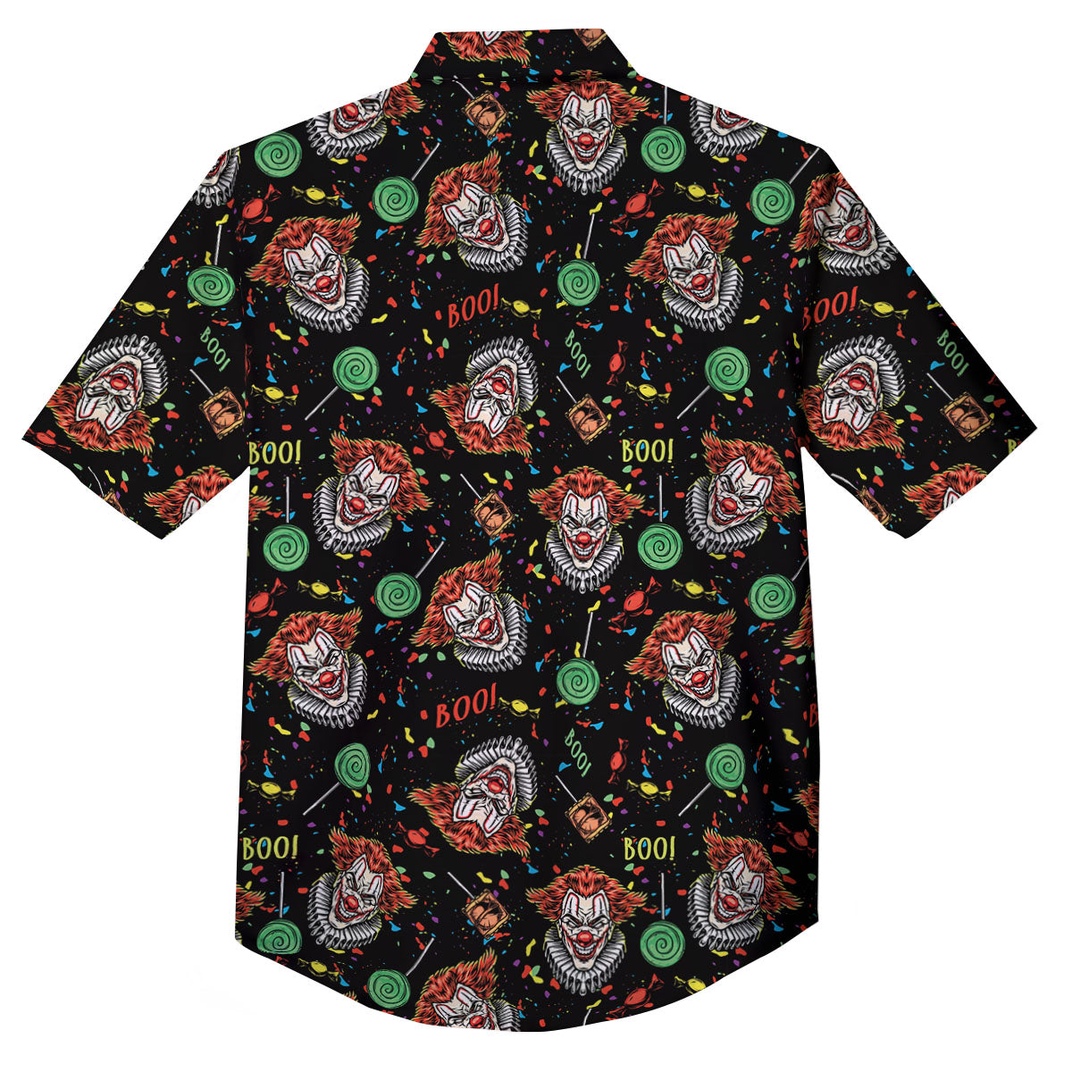 Scary Clown Halloween Print Pattern Button Up Shirt-grizzshop