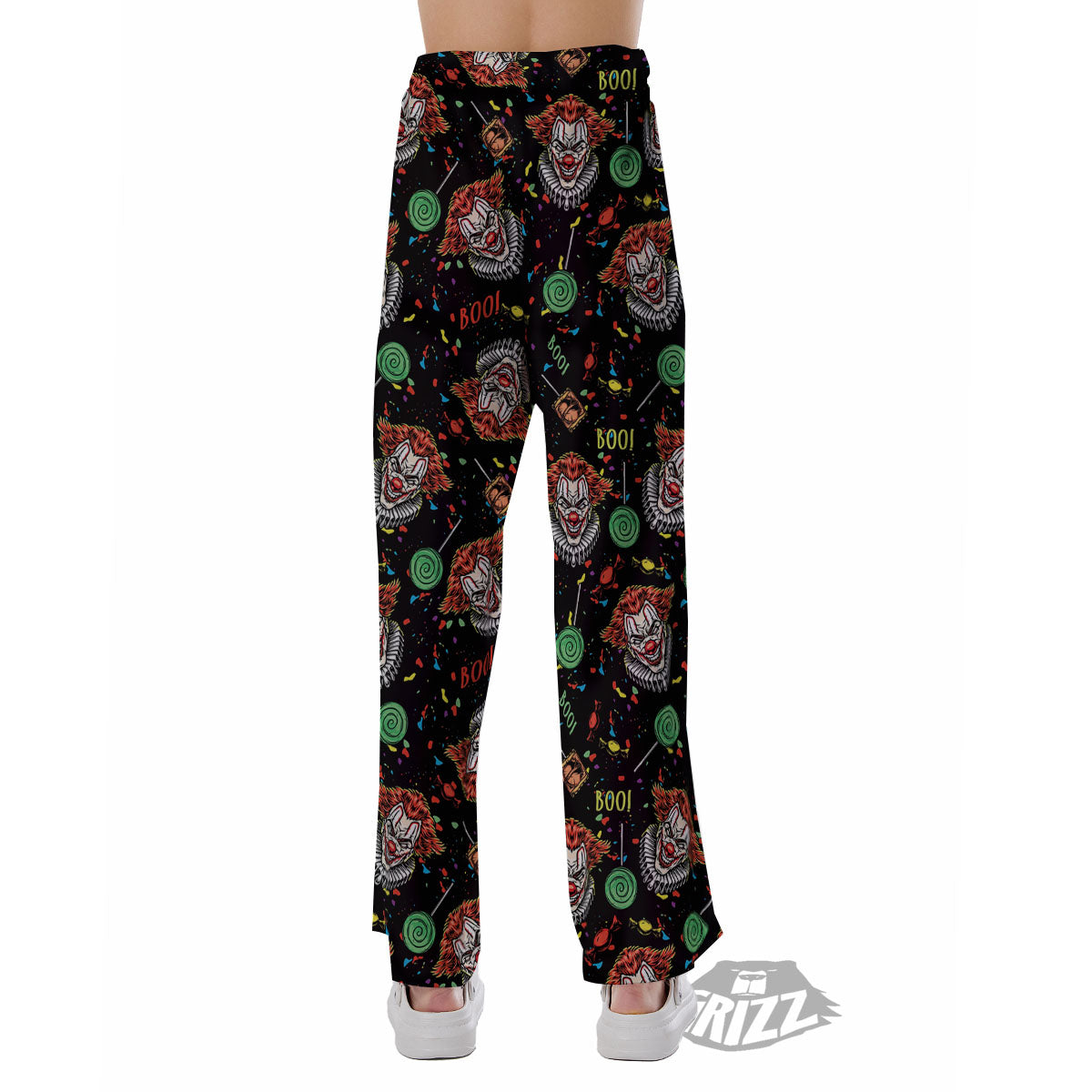 Scary Clown Halloween Print Pattern Pajama Pants-grizzshop