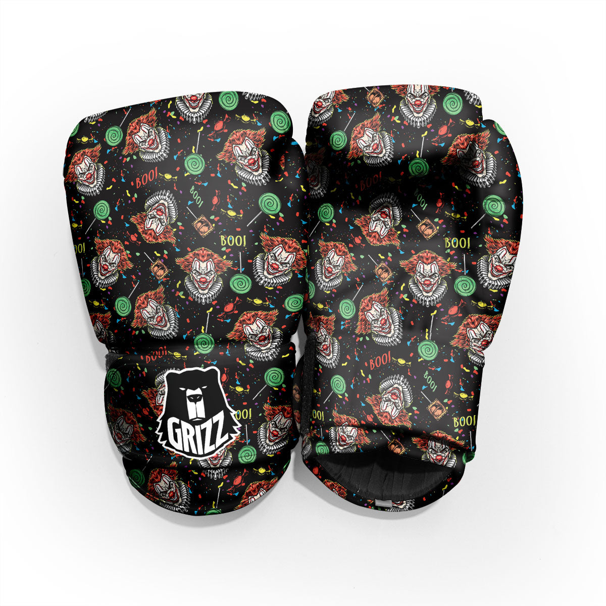 Scary Clown Halloween Print Pattern Pro Boxing Glove