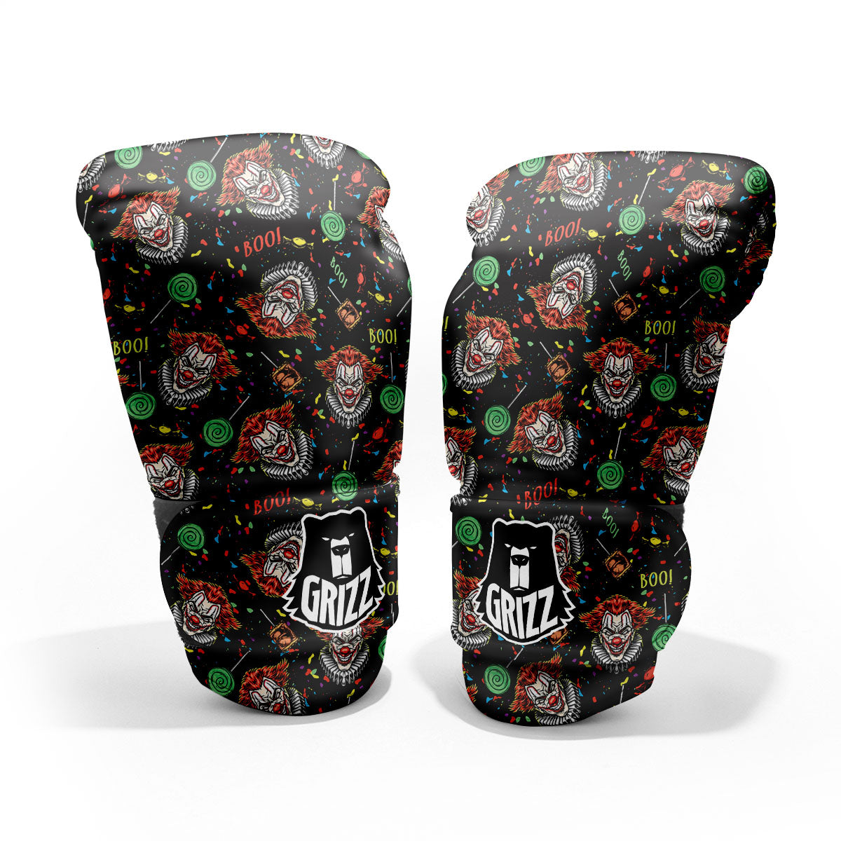 Scary Clown Halloween Print Pattern Pro Boxing Glove