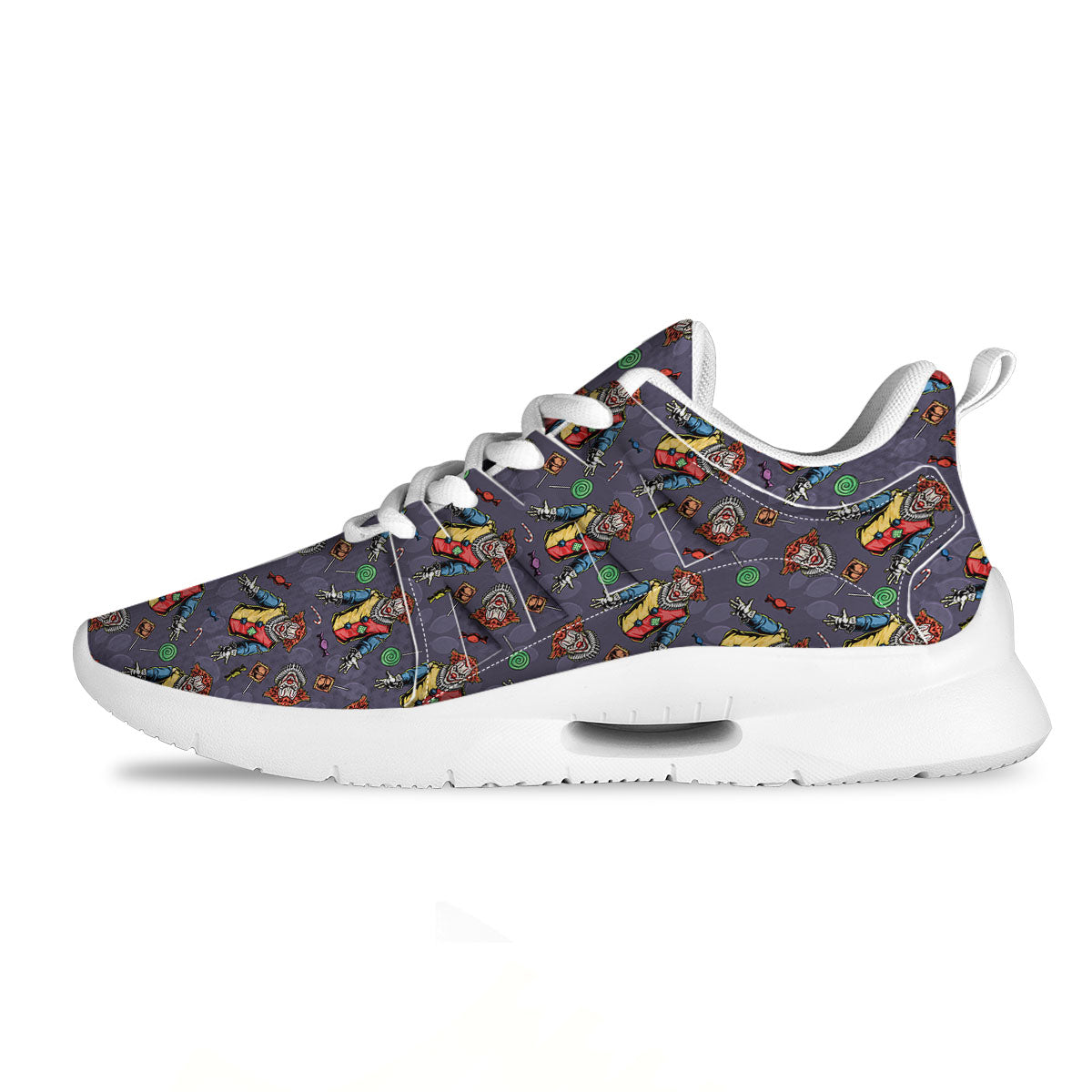 Scary Evil Clown Print Pattern Tennis Shoes-grizzshop
