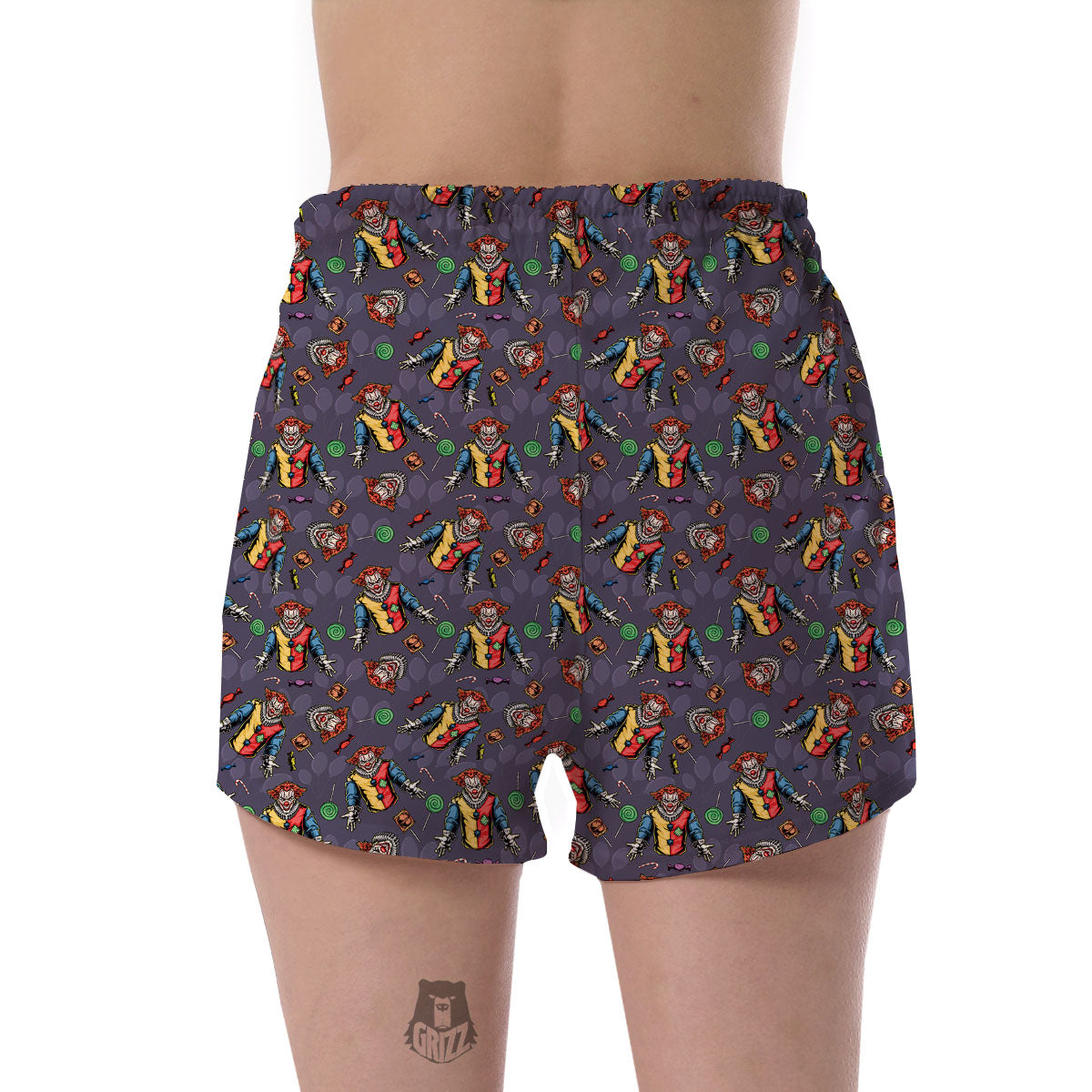 Scary Evil Clown Print Pattern Women's Shorts-grizzshop