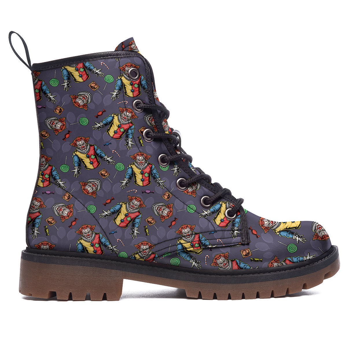 Scary Evil Clown Print Pattern Work Boots-grizzshop