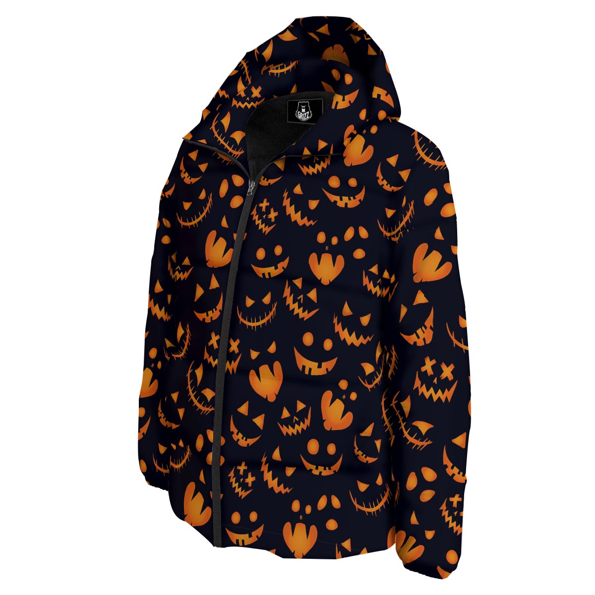 Scary Pumpkin Halloween Print Pattern Down Jacket-grizzshop