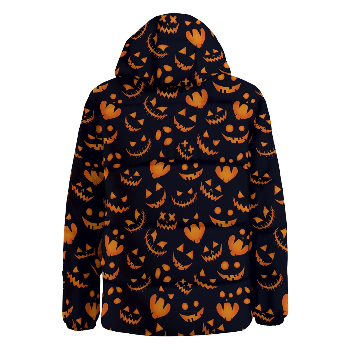 Scary Pumpkin Halloween Print Pattern Down Jacket-grizzshop