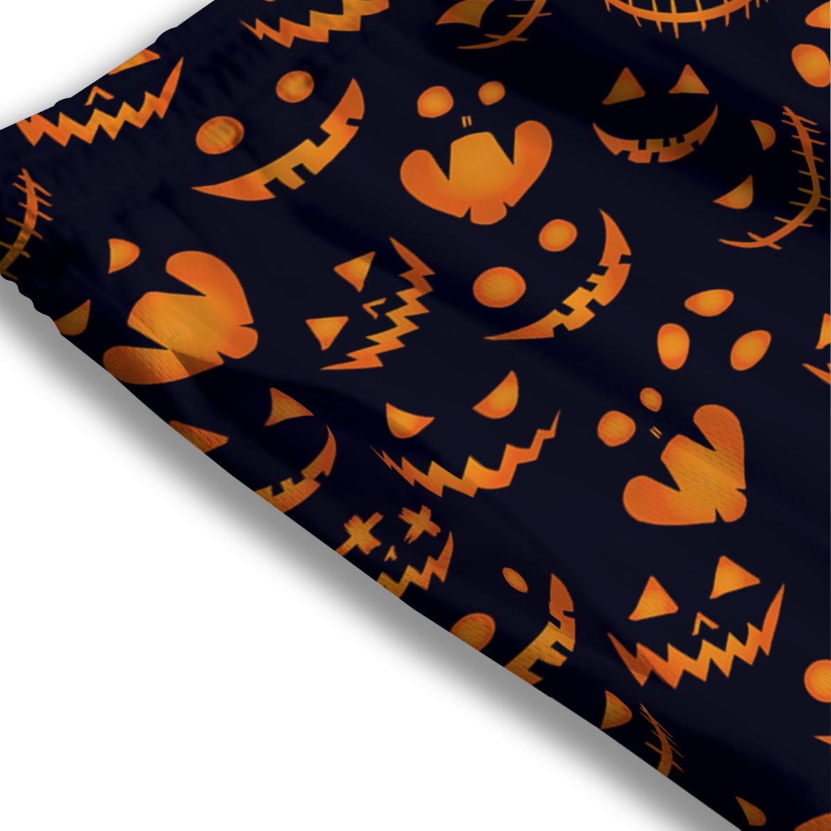 Scary Pumpkin Halloween Print Pattern Mesh Shorts