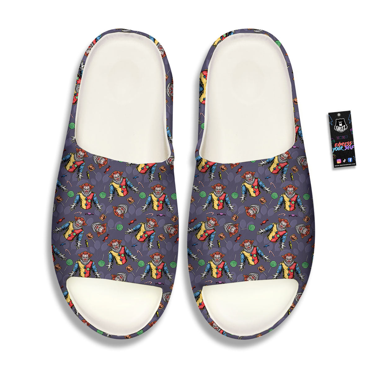 Scary Evil Clown Print Pattern Sandals-grizzshop