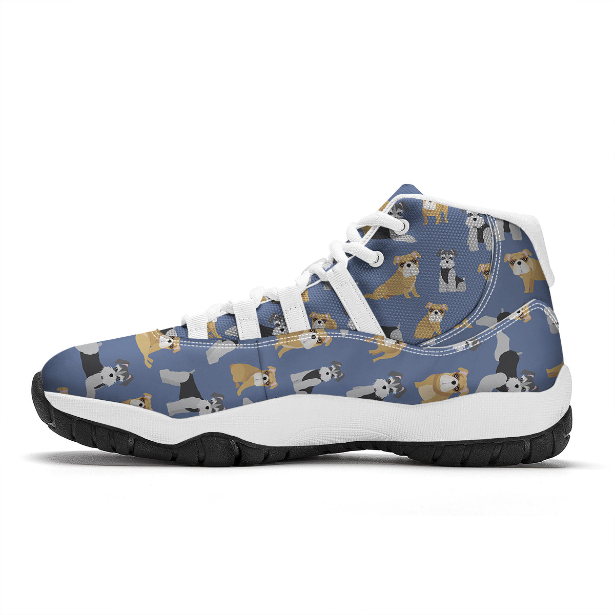 Schnauzer Dog Print Pattern White Bball Shoes-grizzshop