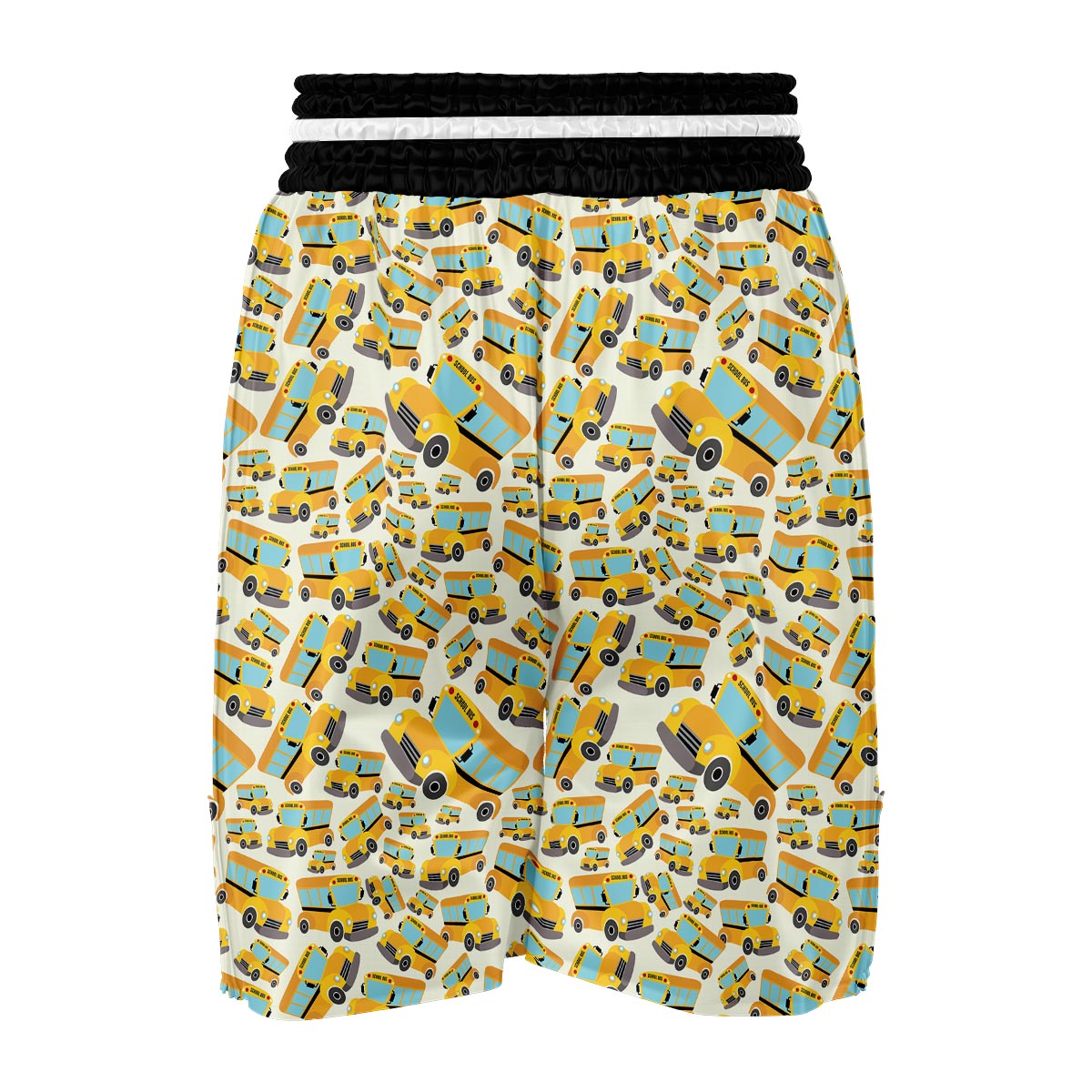 School Bus Pattern Print Boxing Shorts-grizzshop