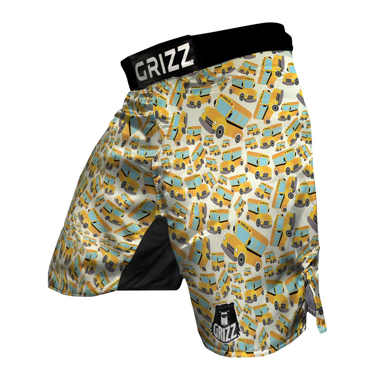 School Bus Pattern Print MMA Shorts-grizzshop