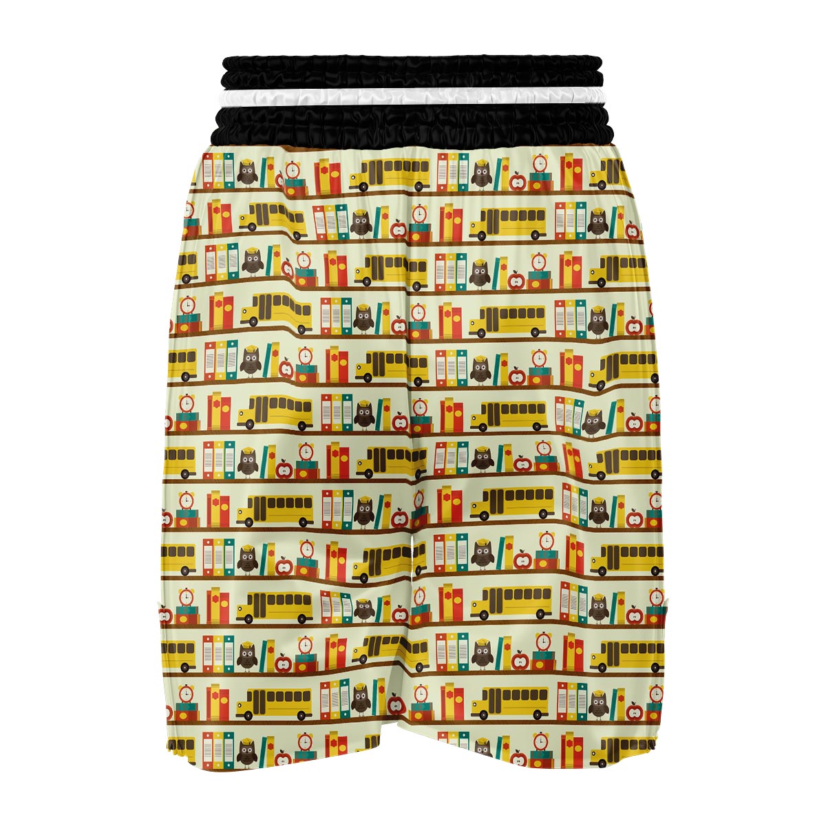 School Bus Print Pattern Boxing Shorts-grizzshop