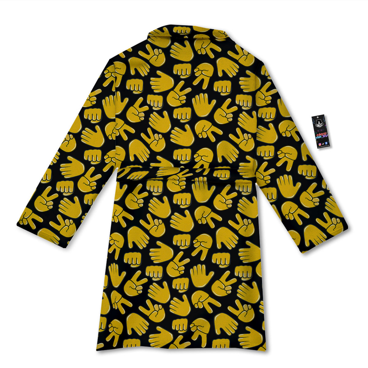 Scissors Paper Rock Emoji Print Pattern Bathrobe-grizzshop