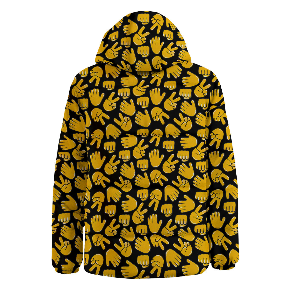 Scissors Paper Rock Emoji Print Pattern Down Jacket-grizzshop