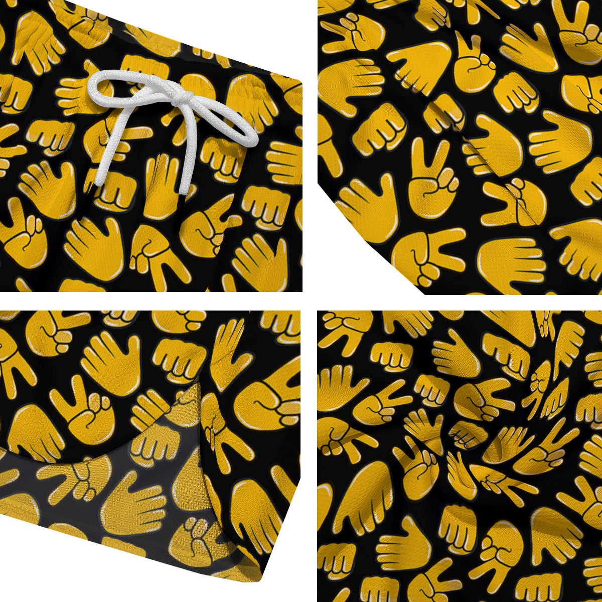 Scissors Paper Rock Emoji Print Pattern Men's Running Shorts-grizzshop