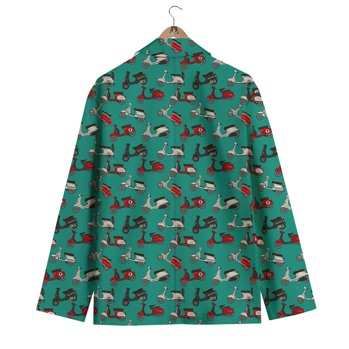 Scoote Print Pattern Men's Blazer-grizzshop