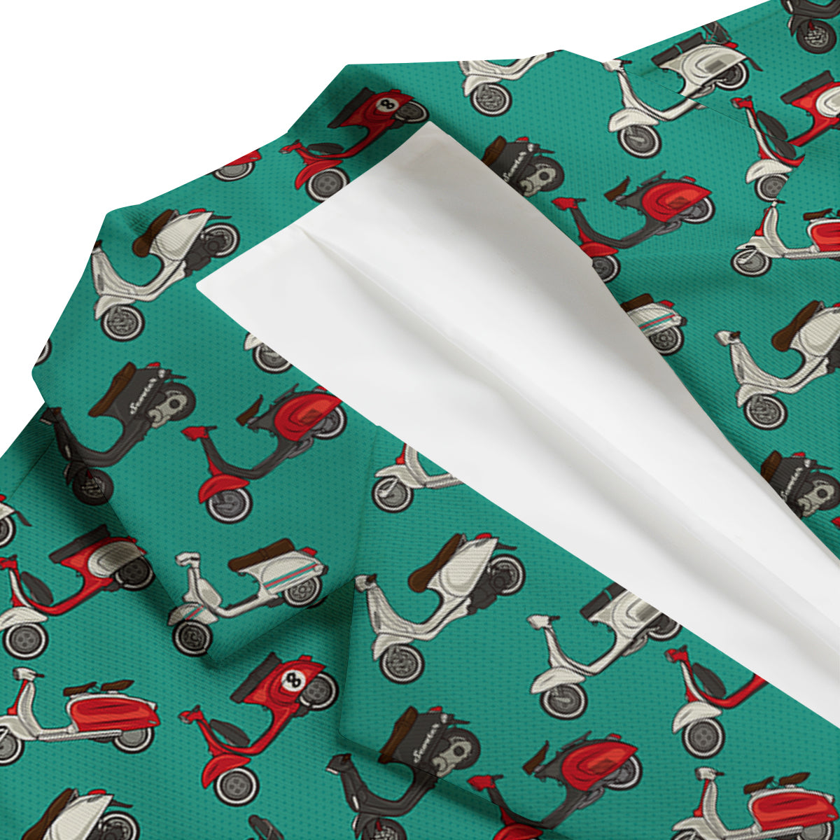 Scoote Print Pattern Men's Blazer-grizzshop