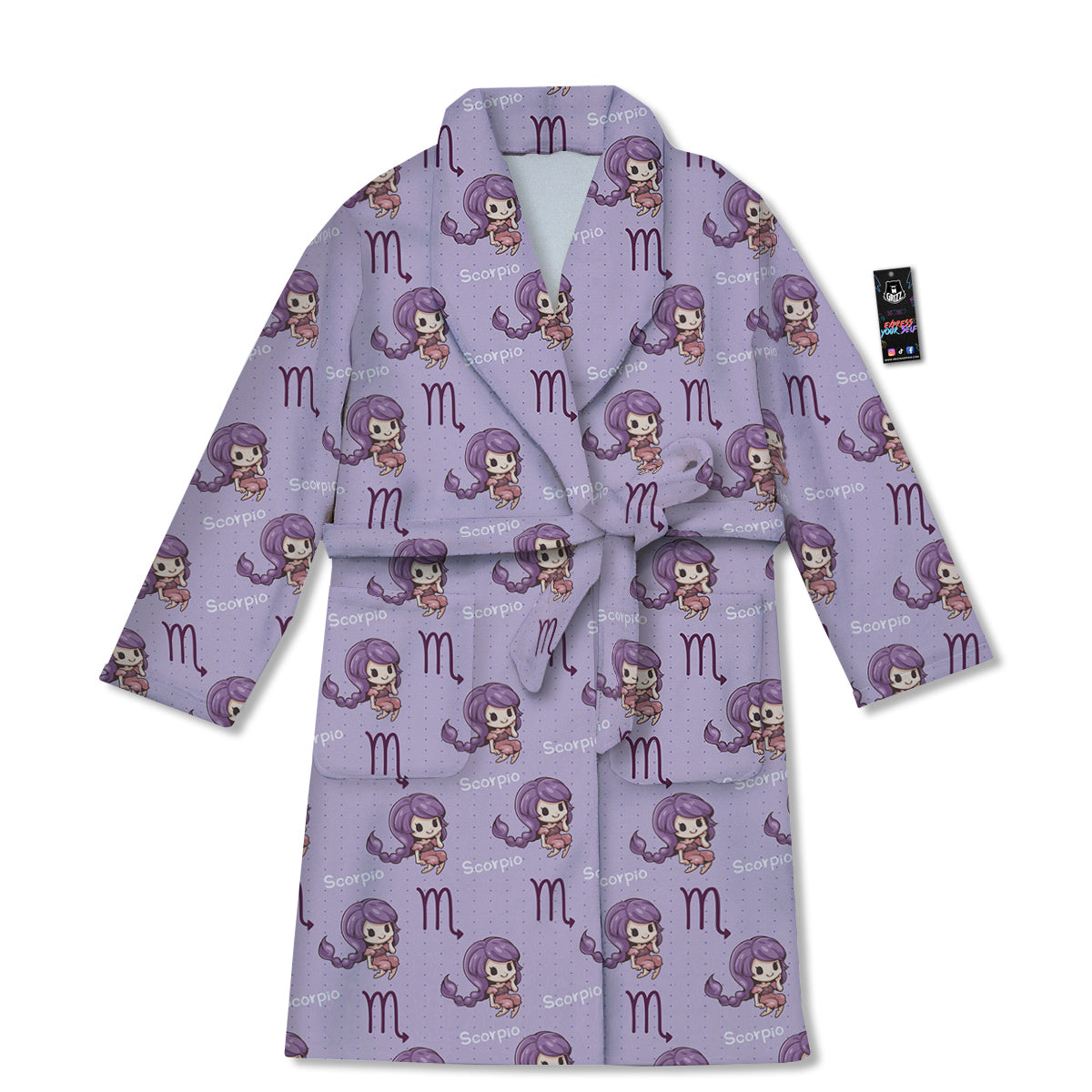 Scorpio Cute Cartoon Print Pattern Bathrobe-grizzshop