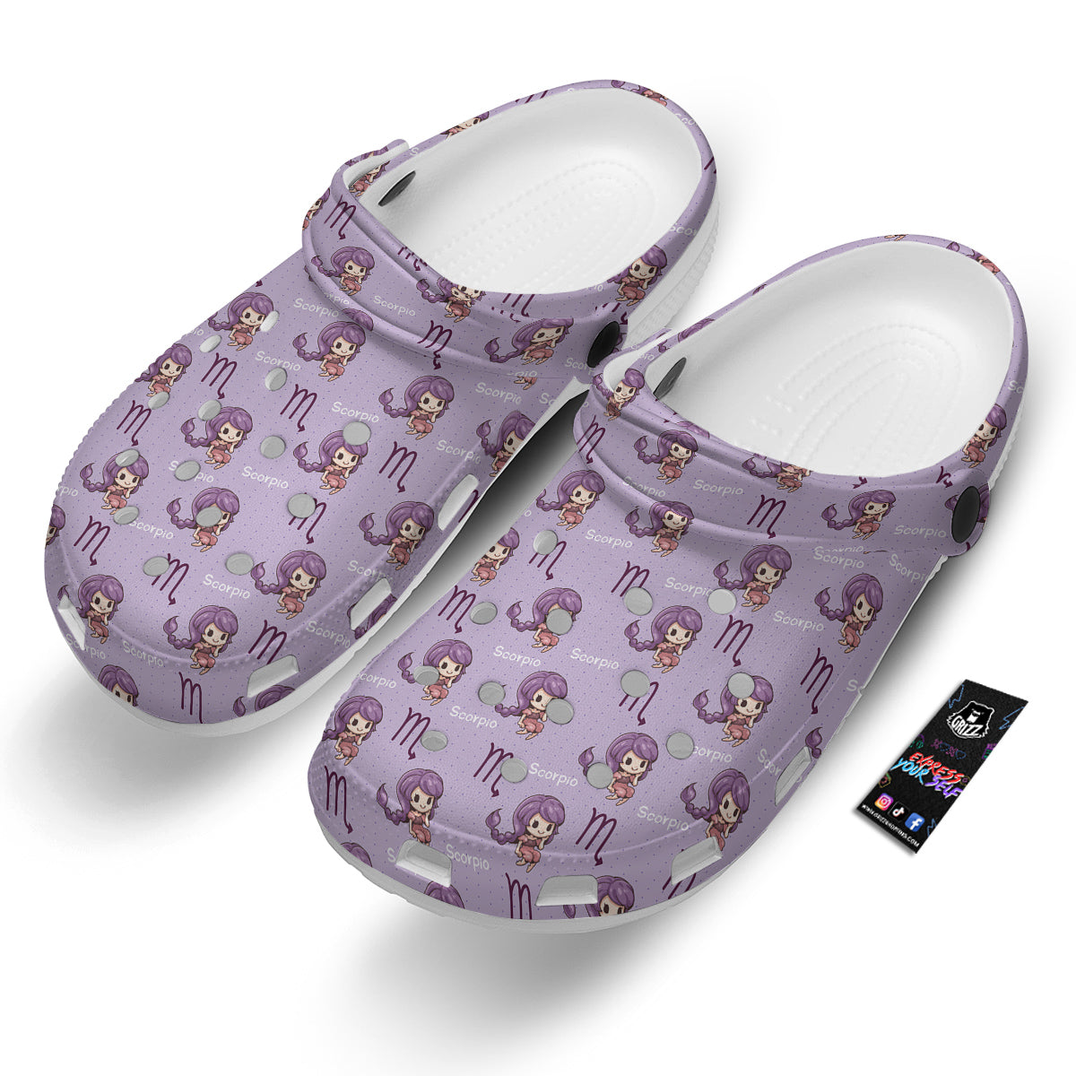 Scorpio Cute Cartoon Print Pattern Clog-grizzshop