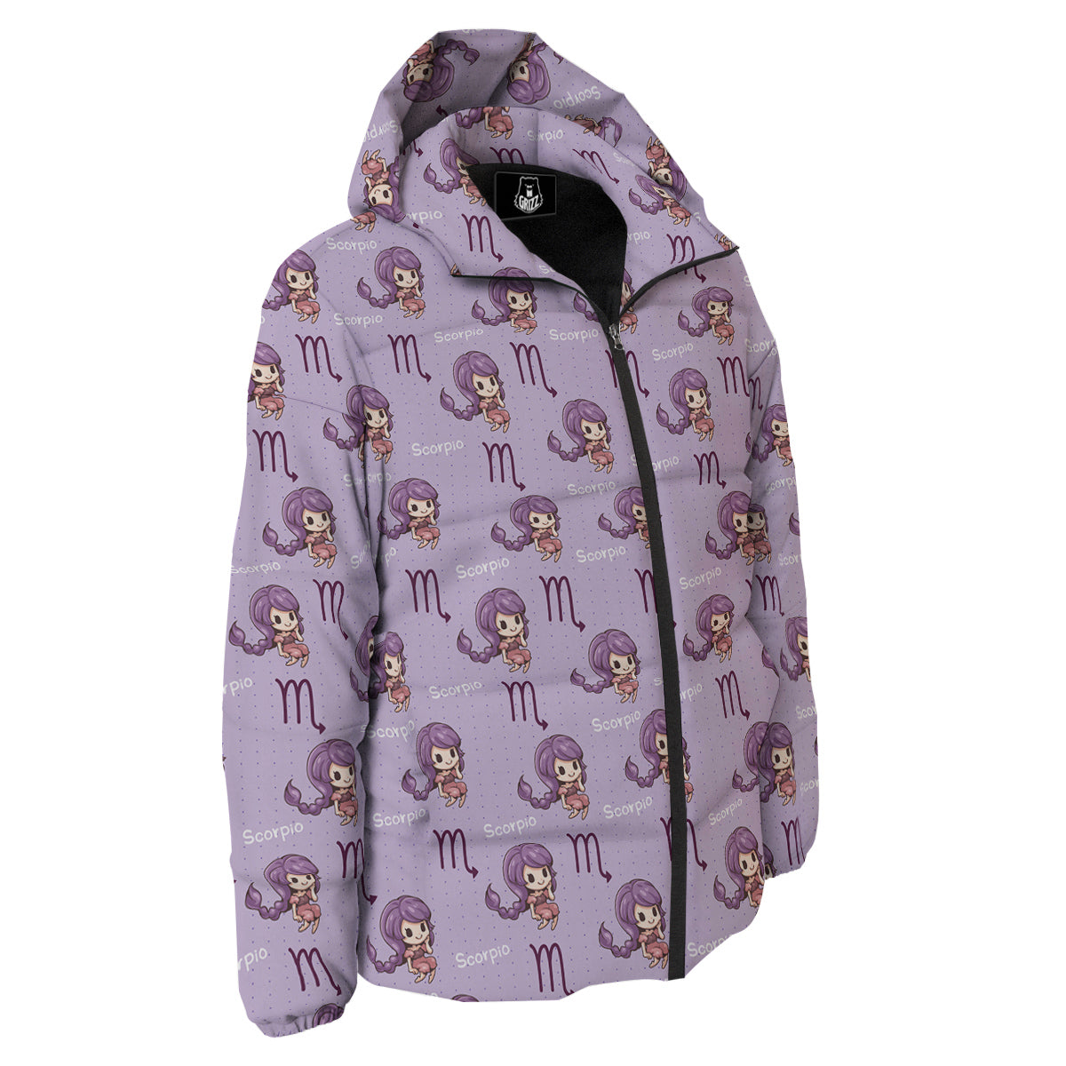 Scorpio Cute Cartoon Print Pattern Down Jacket-grizzshop