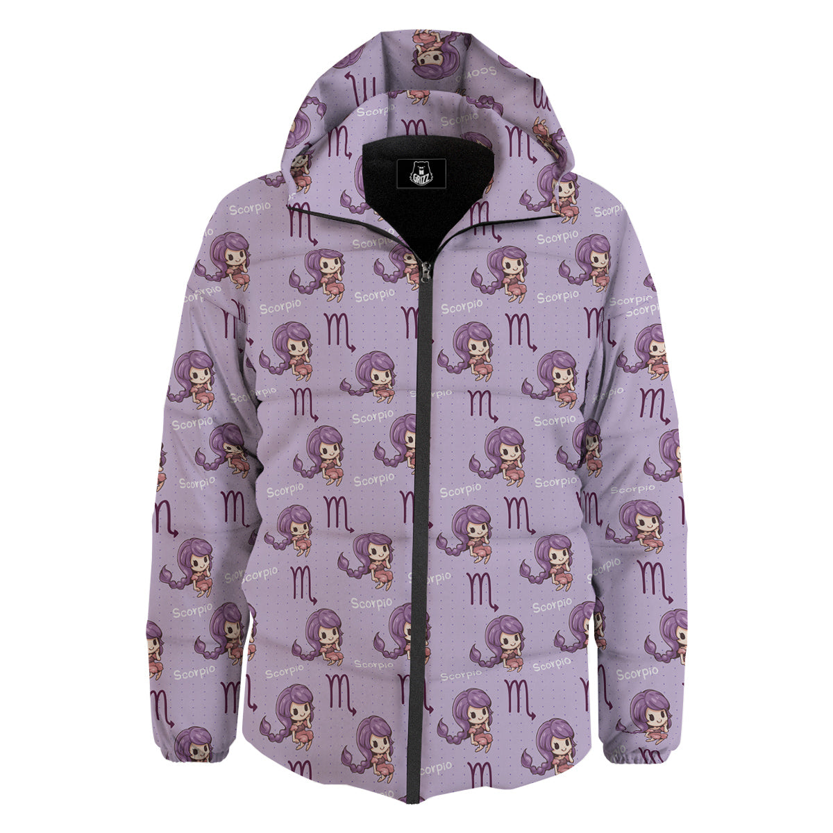 Scorpio Cute Cartoon Print Pattern Down Jacket-grizzshop