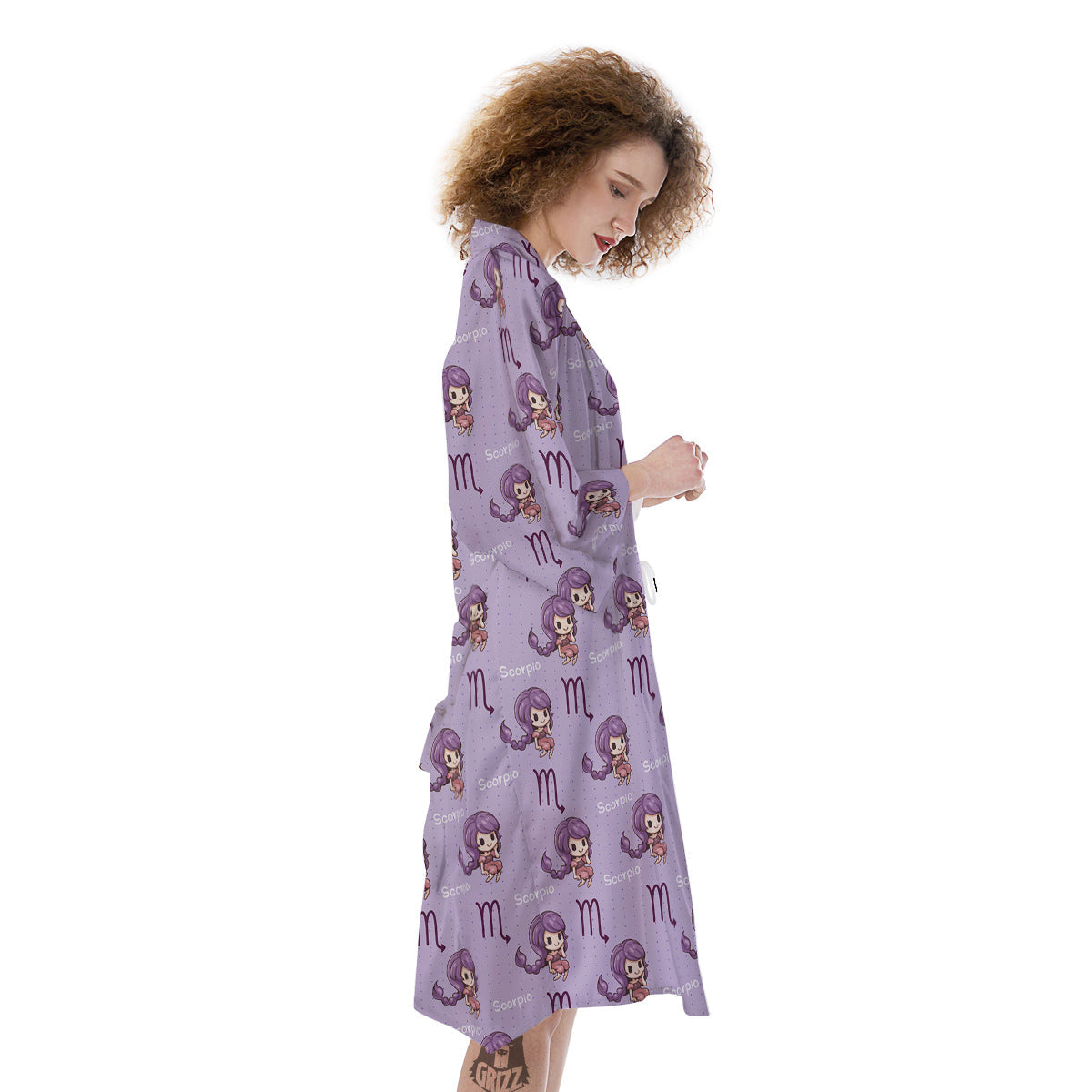 Scorpio Cute Cartoon Print Pattern Kimono-grizzshop