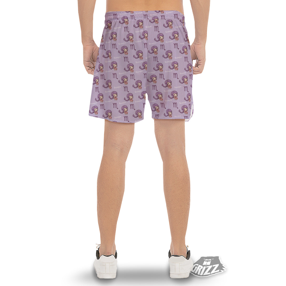 Scorpio Cute Cartoon Print Pattern Men's Gym Shorts-grizzshop