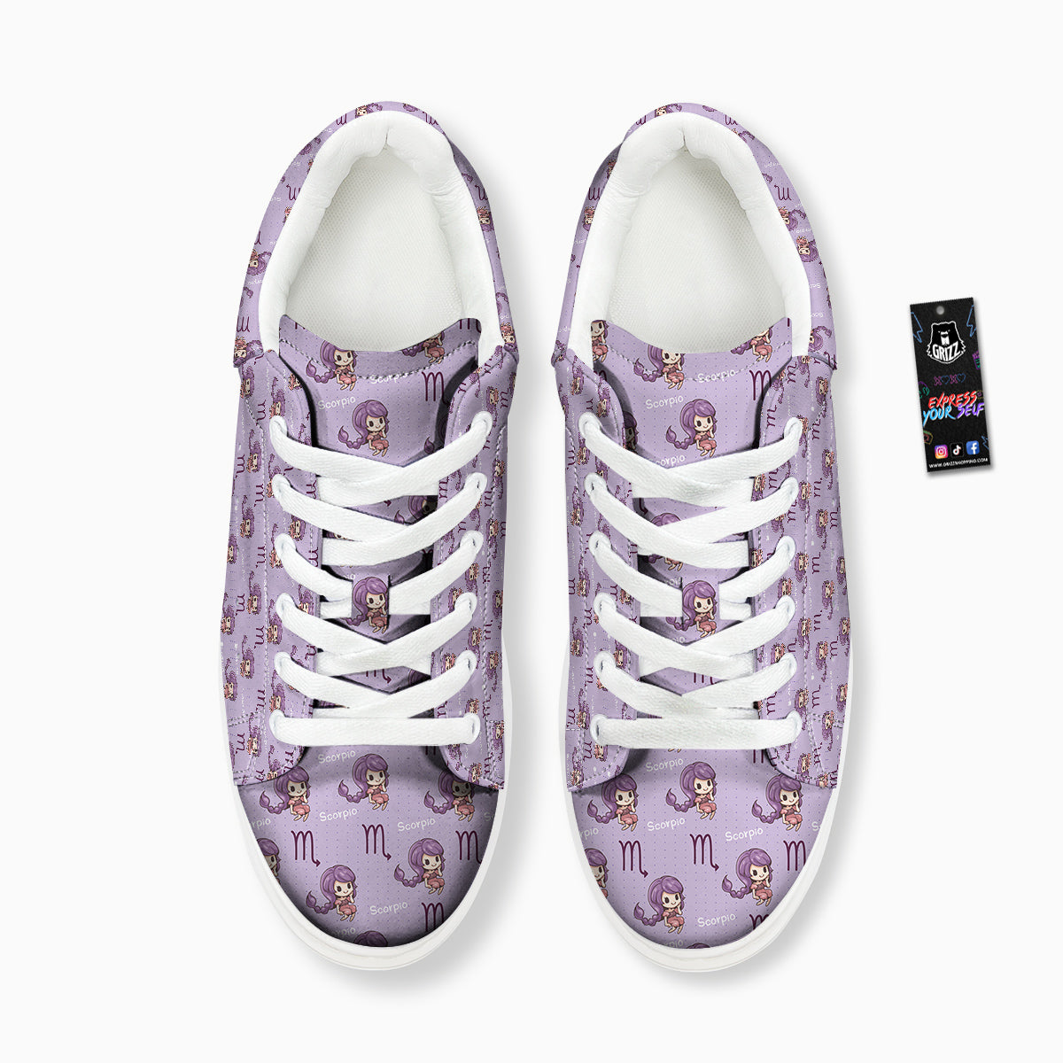 Scorpio Cute Cartoon Print Pattern Platform Shoes-grizzshop