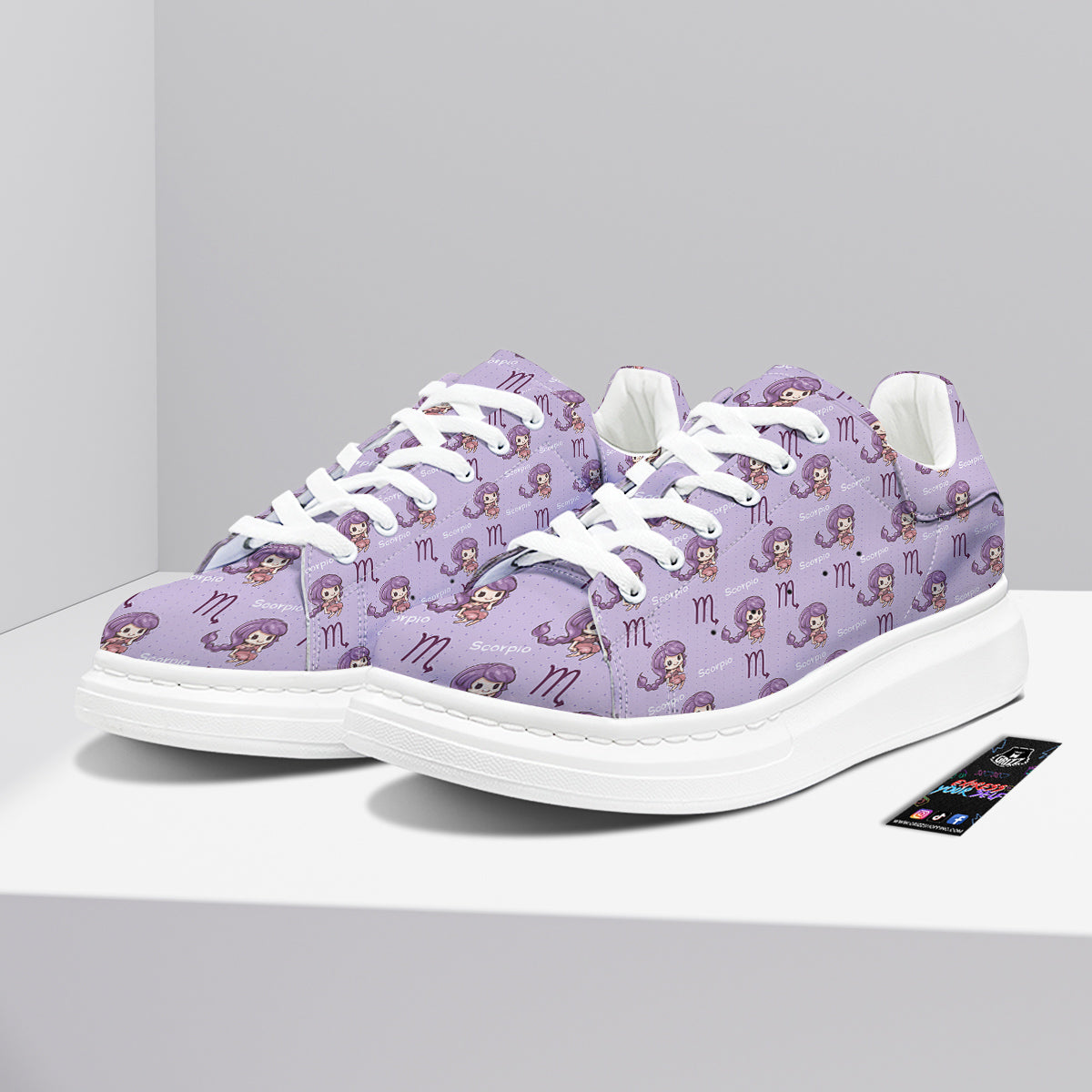 Scorpio Cute Cartoon Print Pattern Platform Shoes-grizzshop