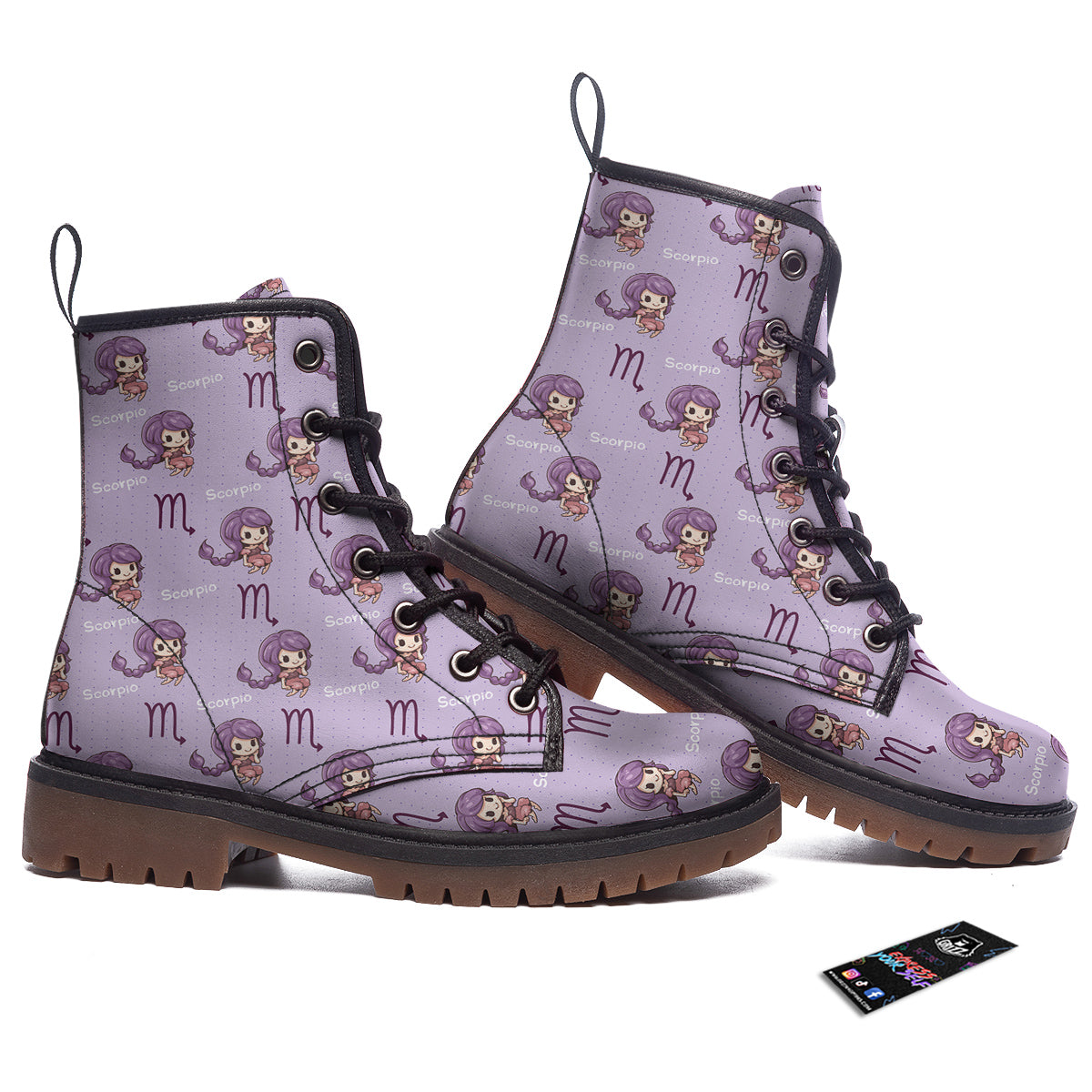 Scorpio Cute Cartoon Print Pattern Work Boots-grizzshop