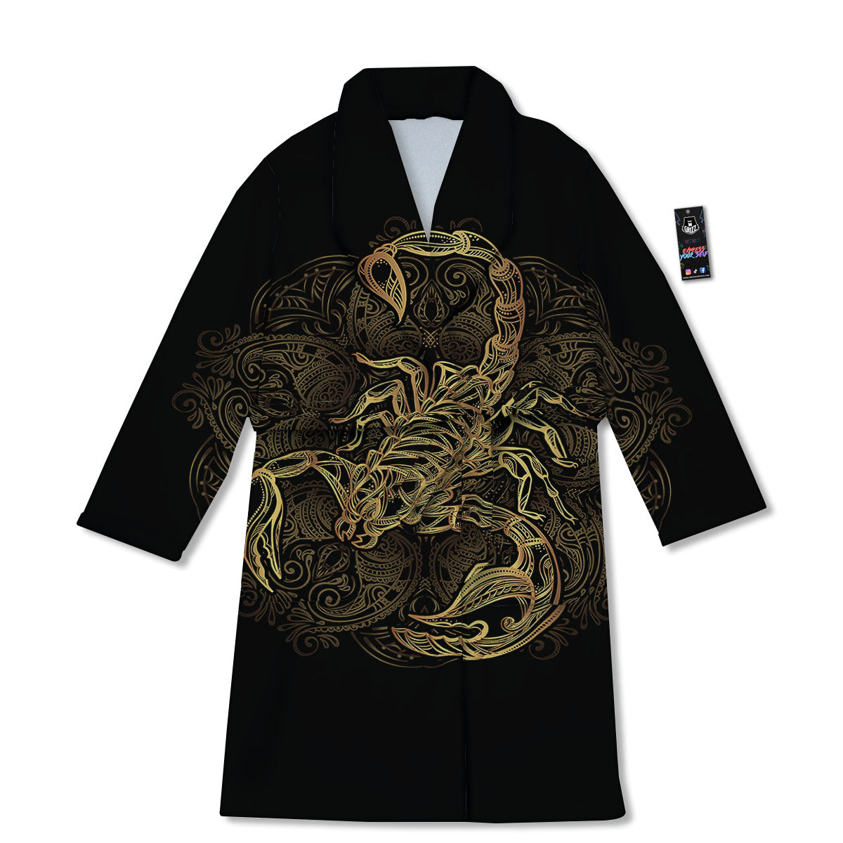 Scorpio Gold Print Bathrobe-grizzshop