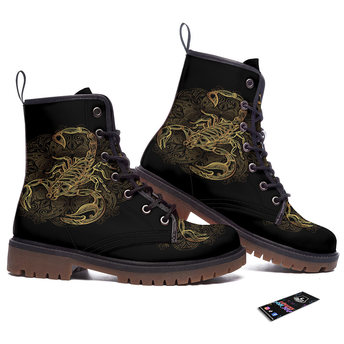 Scorpio Gold Print Work Boots-grizzshop