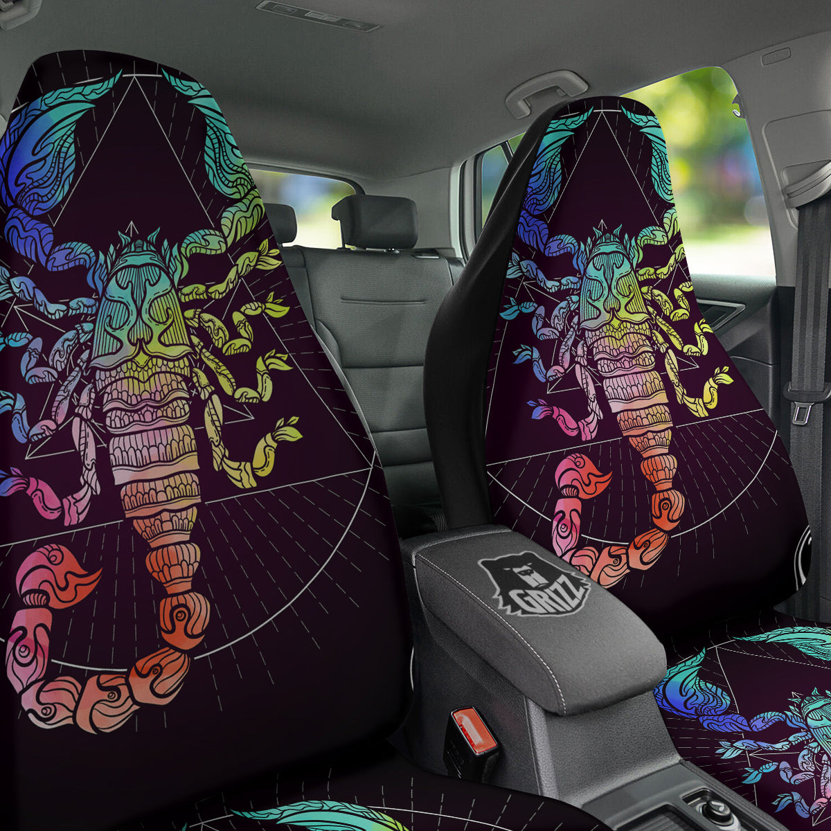 Scorpio Sign Colorful Print Car Seat Covers-grizzshop