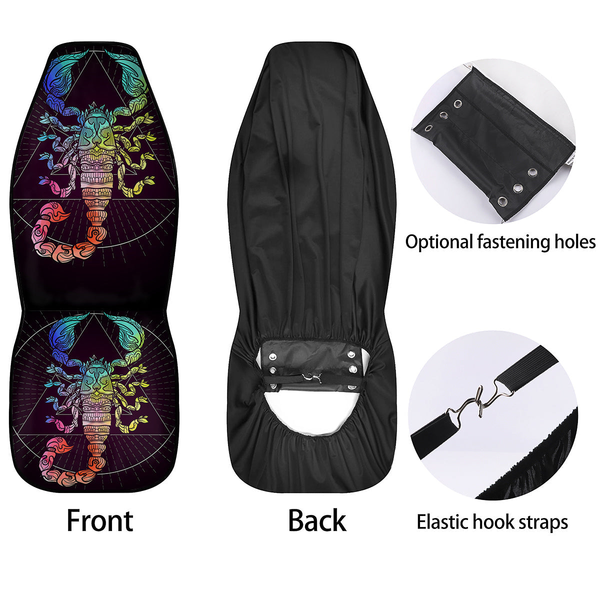 Scorpio Sign Colorful Print Car Seat Covers-grizzshop