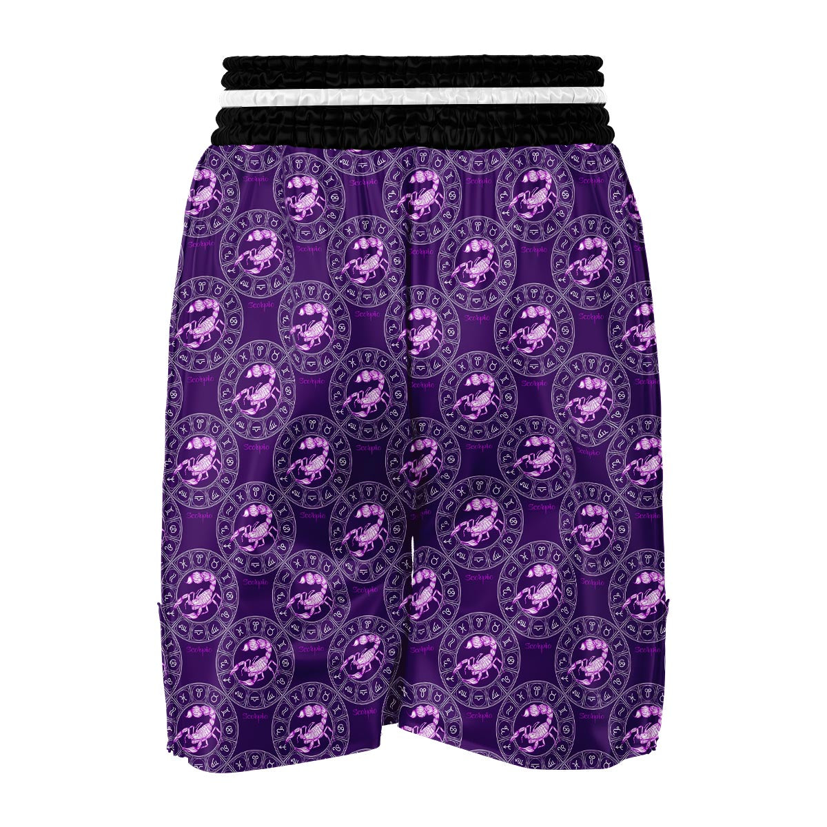 Scorpio Zodiac Pattern Print Boxing Shorts-grizzshop