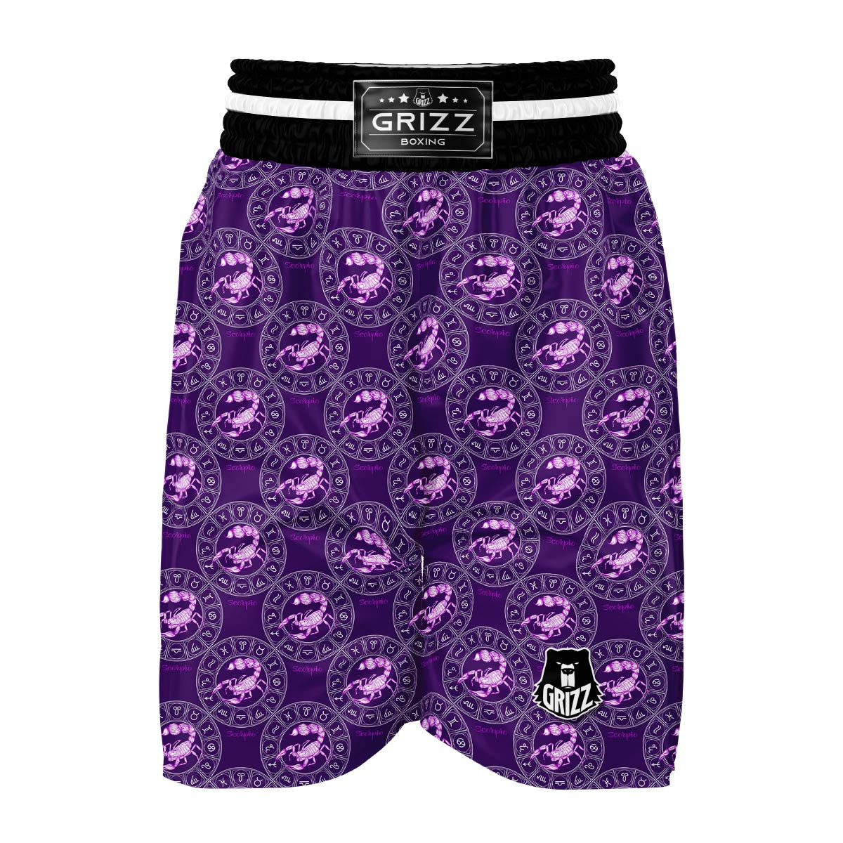 Scorpio Zodiac Pattern Print Boxing Shorts-grizzshop