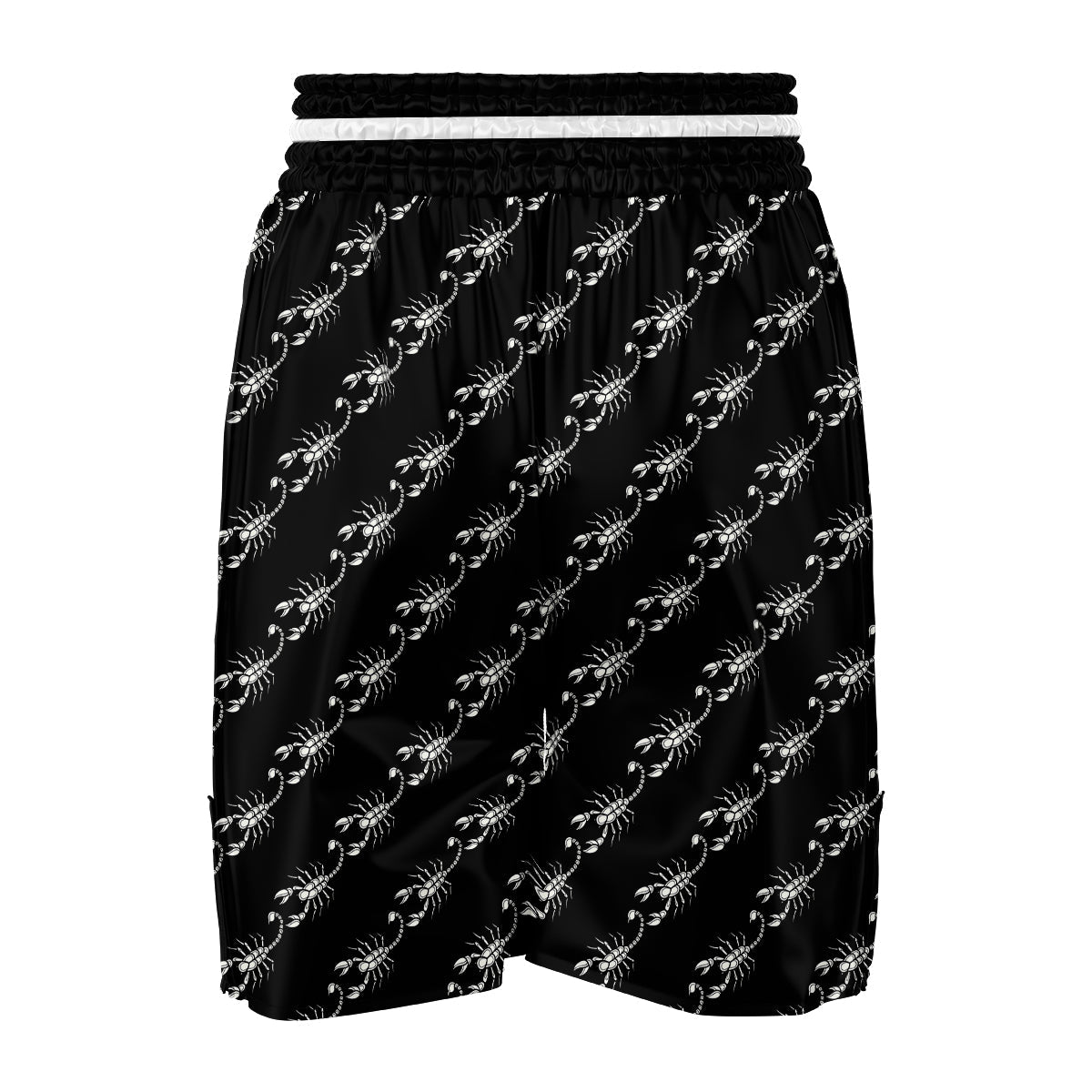 Scorpion Black Print Pattern Boxing Shorts-grizzshop