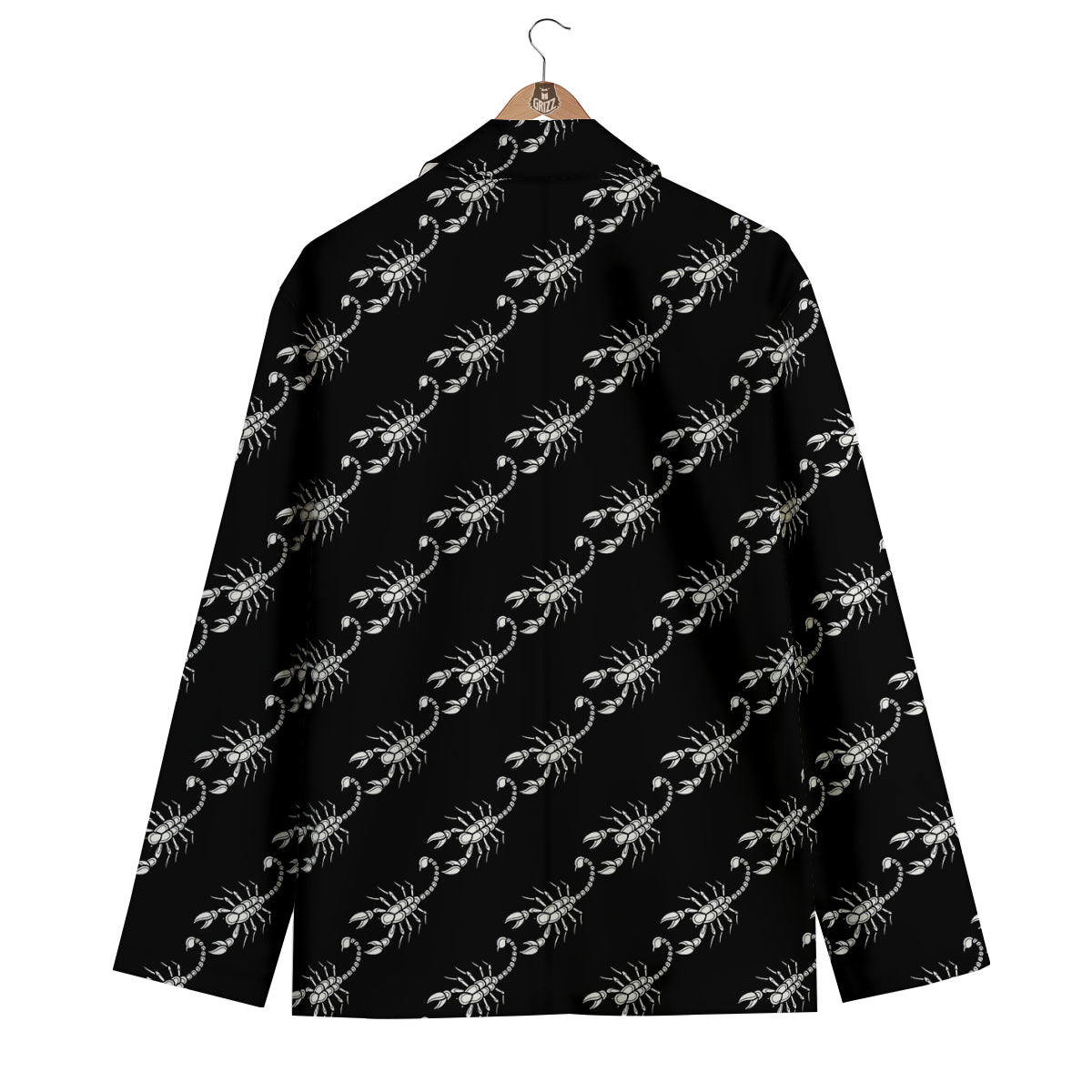 Scorpion Black Print Pattern Men's Blazer-grizzshop