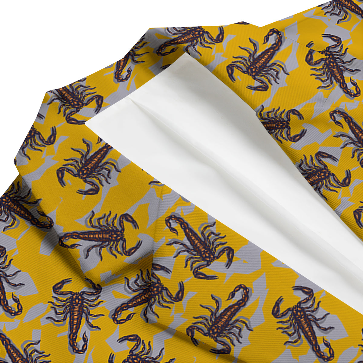 Scorpion Yellow Camo Print Pattern Men's Blazer-grizzshop