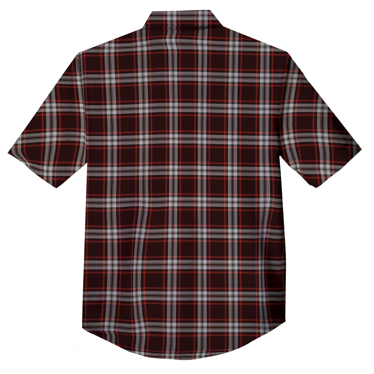 Scottish Plaid Grey Black And Red Print Button Up Shirt-grizzshop