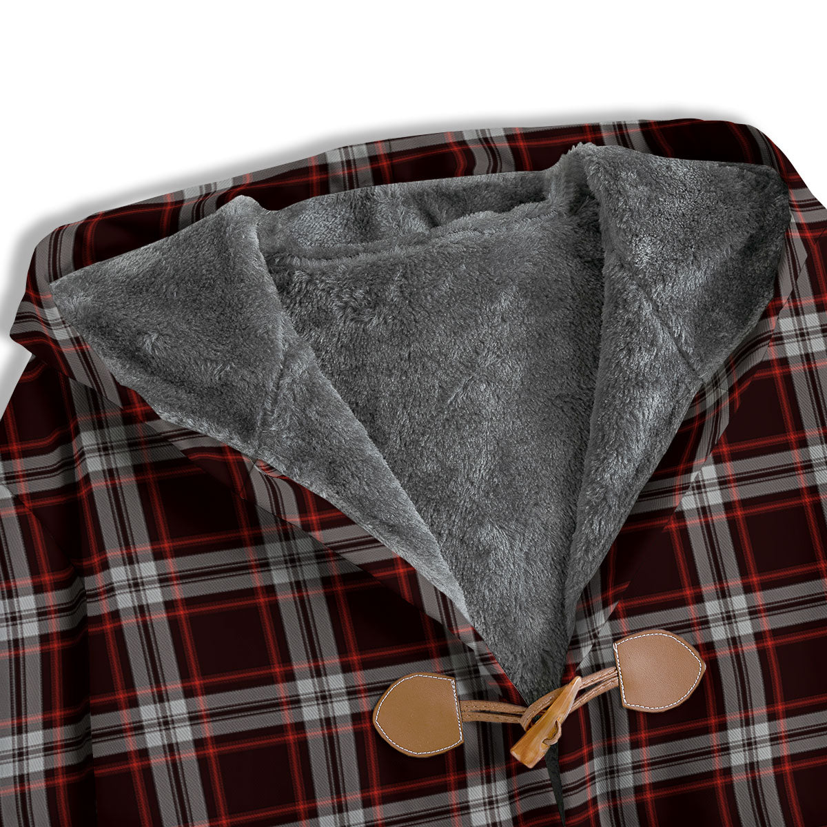 Scottish Plaid Grey Black And Red Print Men's Windbreaker Jacket-grizzshop