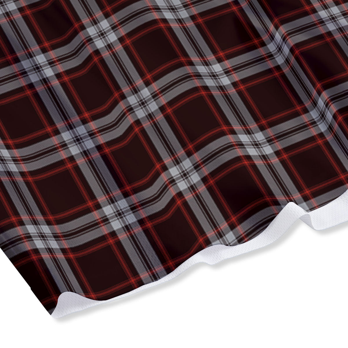 Scottish Plaid Grey Black And Red Print Mesh Shorts