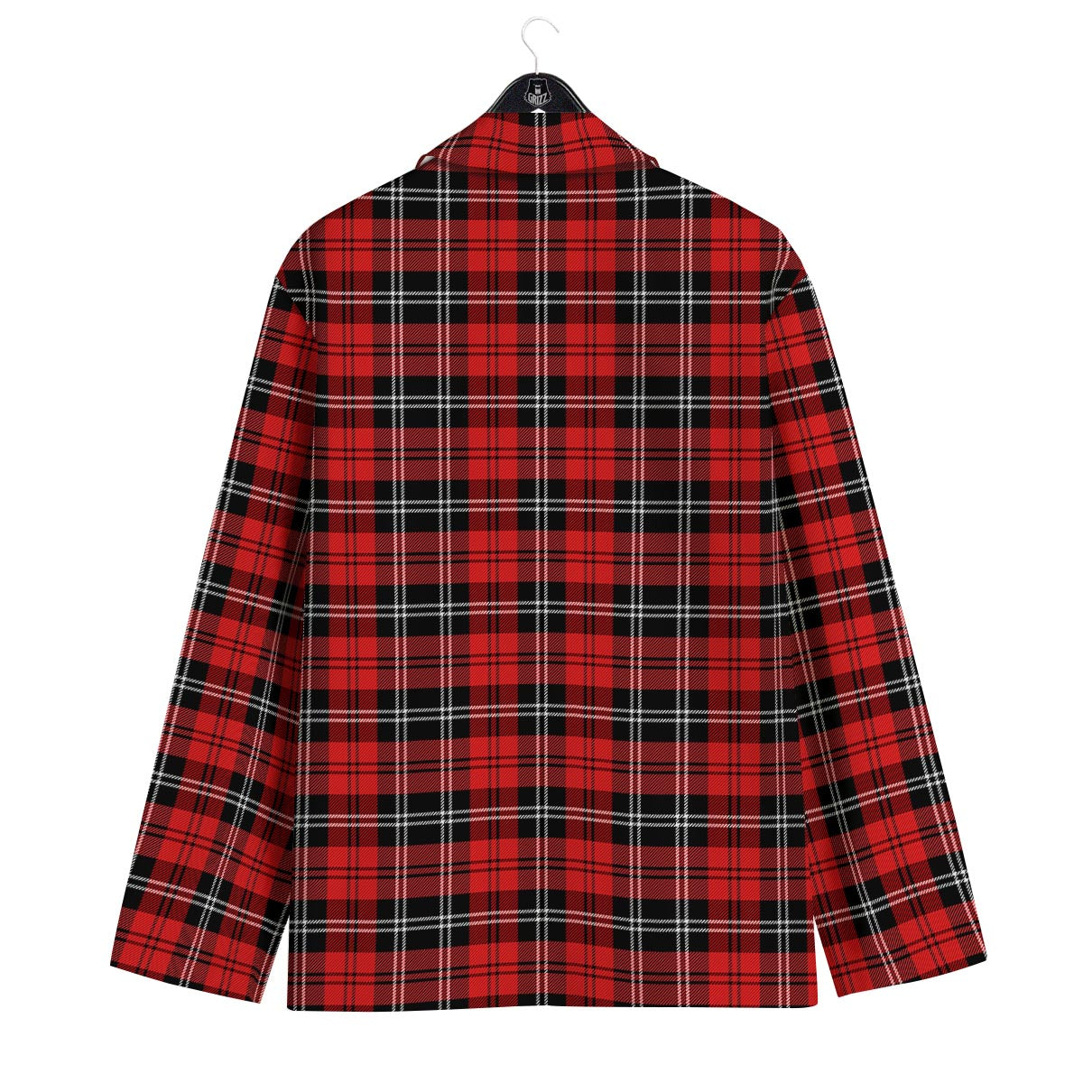 Scottish Plaid Red Black And White Print Pattern Men's Sport Coat-grizzshop